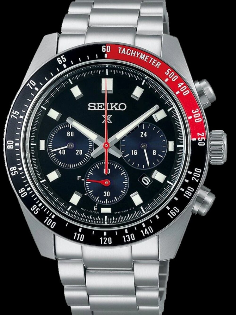 Seiko Men's Watch Black Dial with Silver Bracelet Solar SSC915P1